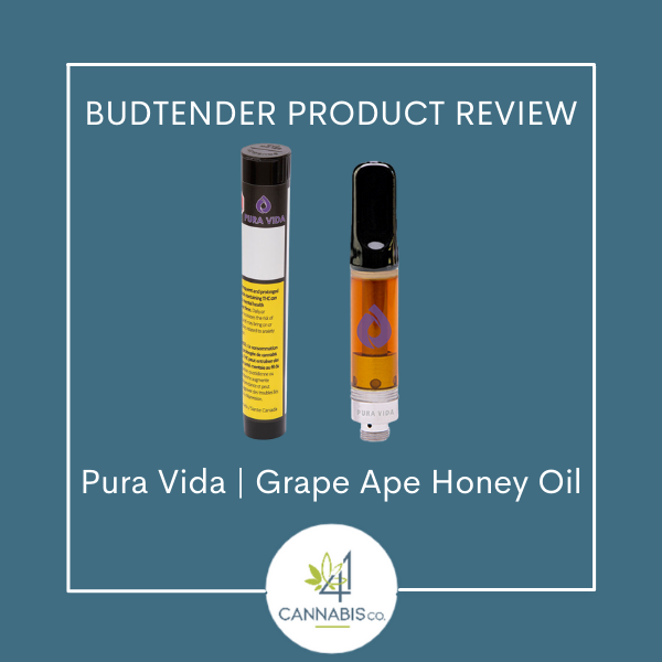 Budtender Review: Pura Vida  Grape Ape Honey Oil 510 Cart – 41 Cannabis Co